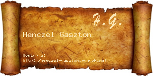 Henczel Gaszton névjegykártya